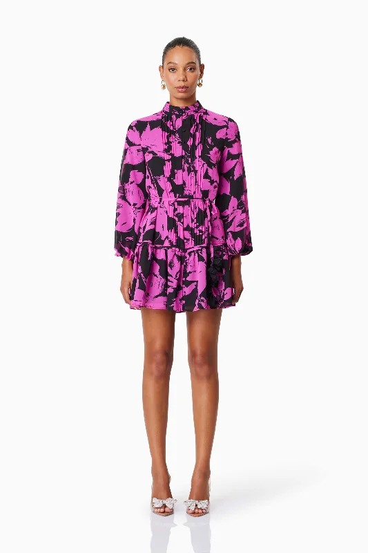 Modern Fashion Sale Yuna Shirt Day Mini Dress In Pink Disco - Inspired Retro Dance Look