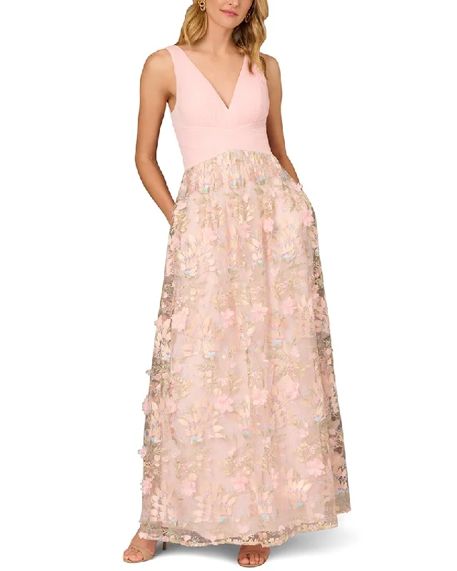 Sophisticated Street Style Offers Aidan Mattox Embroidered Mesh Ballgown Everyday Glamour