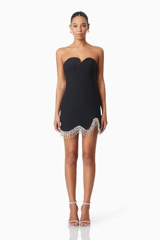 Latest Trends Delia Party Mini Dress In Black Sophisticated Cut