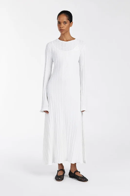 Seize Bargains SYLVIA OFF WHITE KNIT MIDI DRESS Limited - Edition Drops