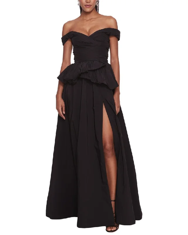 Fashion-Forward Offers Marchesa Notte Off-Shoulder Taffeta Ballgown Polished Finish