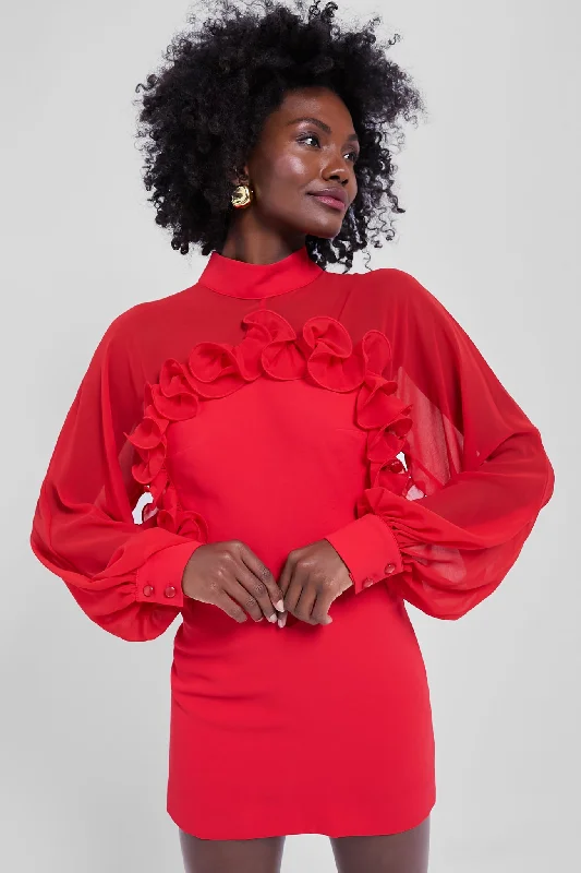 Boutique Styles Red Julia Mini Dress Feminine Flow