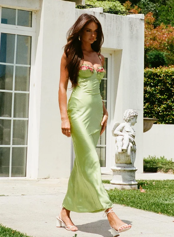 Holiday Glam Kenzie Maxi Dress Green Boho - Chic Festival - Ready Style