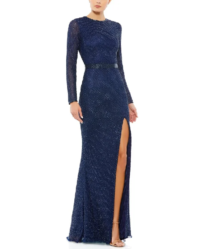 Unleash Your Trendy Side Mac Duggal   Column Gown Modern Glamour