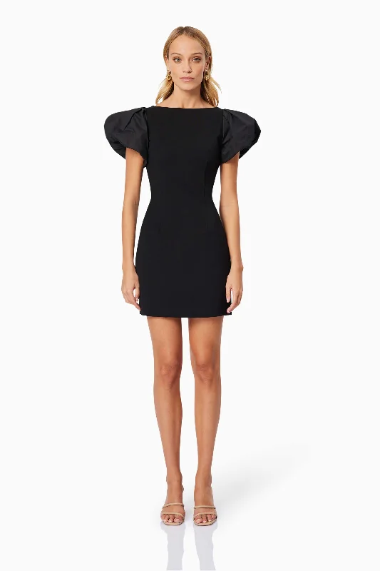 Contemporary Chic Promotions Eden Day Mini Dress in Black Soft Textures