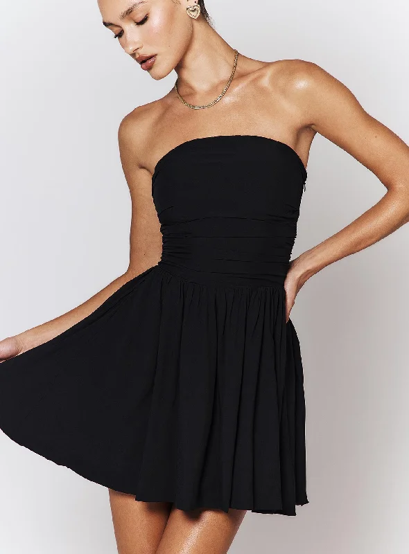 Summer Fashion Rashida Strapless Mini Dress Black Final Clearance