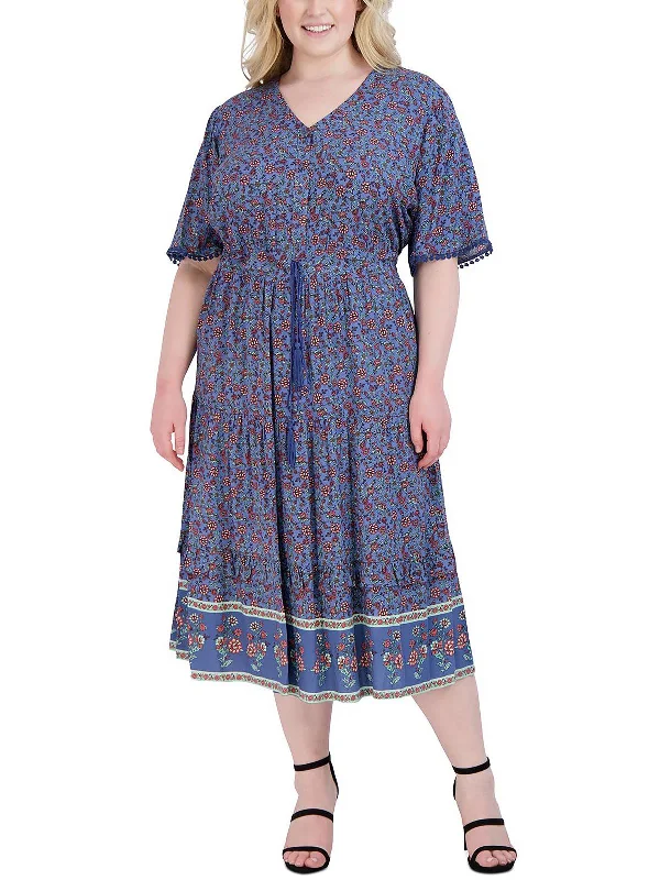 Shop The Hottest Deals Plus Womens Printed Long Midi Dress Great Deals on Ethnic Cultural Wear