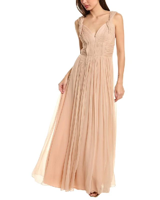 Daily Deals Alberta Ferretti Silk Chiffon Gown Subtle Sophistication