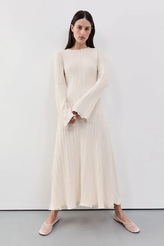 Trendy Fashion Sale SYLVIA CREAM KNIT MIDI DRESS Vintage Look