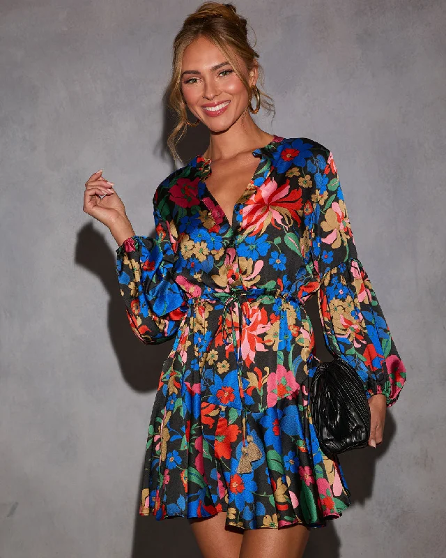 Playful Fashion Offers Bright Days Ahead Floral Mini Dress Minimalist Office - Ready Style