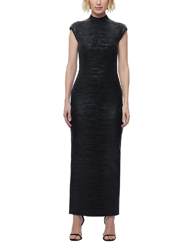 Trend Alert Hervé Léger Vinyl Foil Cap Sleeve Gown Elegant Contour