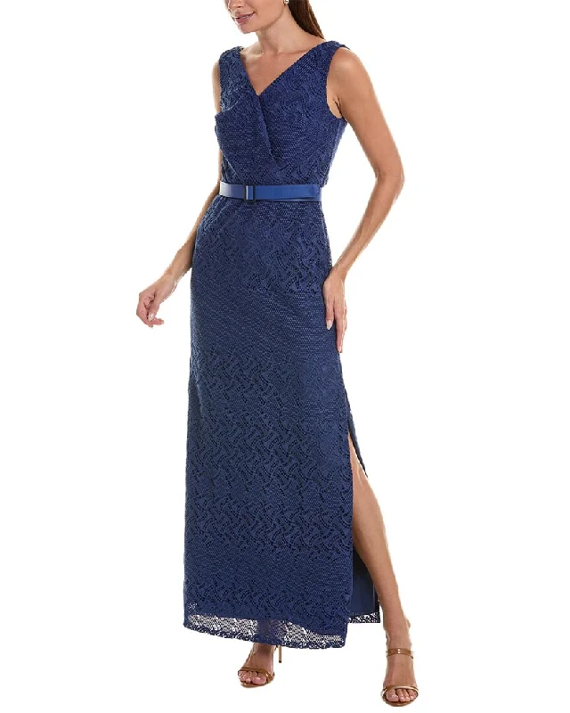 Relaxed Style Deals Kay Unger Hendrix Lace Column Gown Artful Design