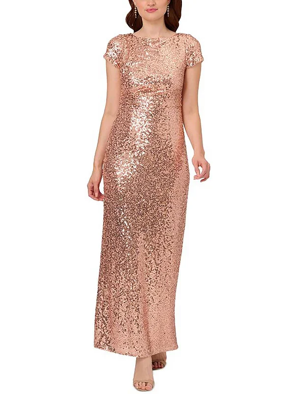 End-Of-Season Clearance Plus Womens Sequined Gown Cocktail And Party Dress Flowy Fabric