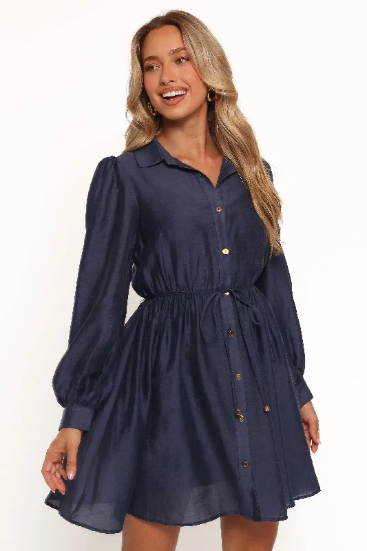 Buy More, Save More Everett Long Sleeve Mini Dress - Navy Elevated Style