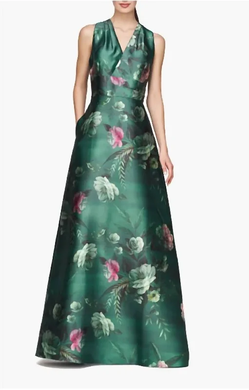 Chic & Cozy Collection Rosalind Gown In Light Emerald Elegant Ensemble