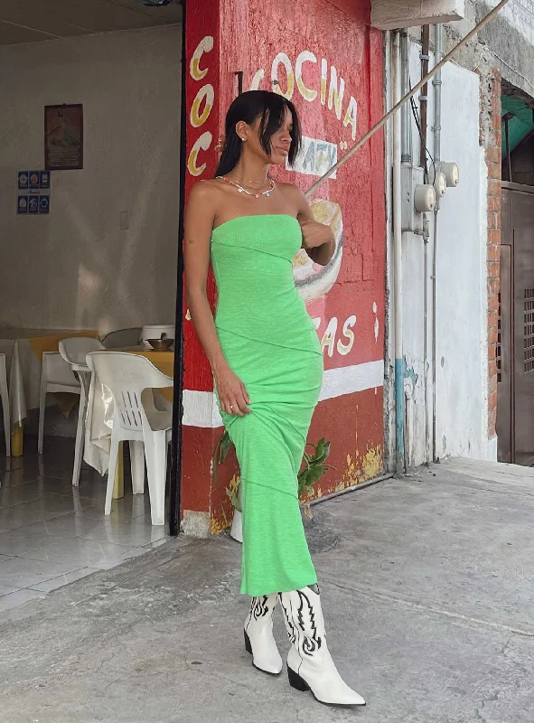 Seasonal Sale Oscar Midi Dress Green Feminine Flow