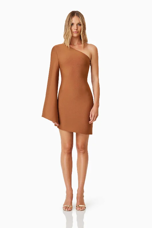 Everyday Elegance Sale Riley Party Mini Dress In Brown Modern Glamour