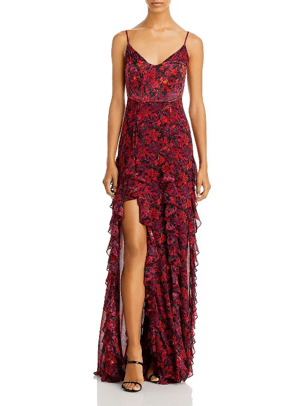 Hot Deals Womens Floral Ruffle Maxi Dress Limited - Stock