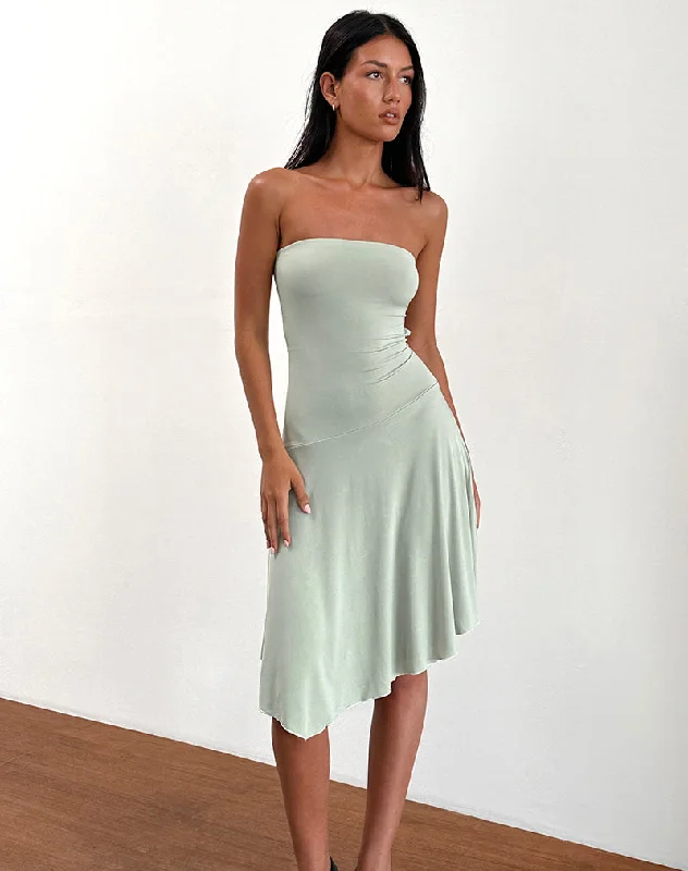 Exclusive Designer Style Deals Akira Bandeau Midi Dress in Slinky Sage Alluring Design