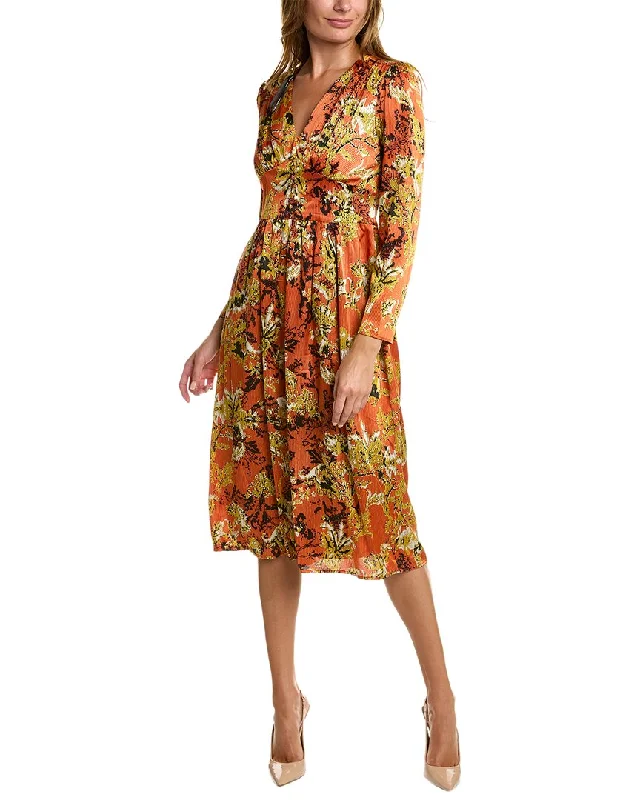 Unbeatable Prices Tahari ASL V-Neck Midi Dress Flash Sale