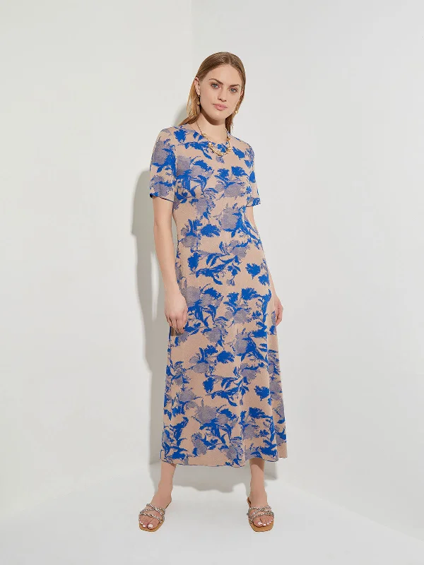 Seasonal Picks Floral Jacquard Soft Knit A-line Dress Great Deals on Ethnic Cultural Wear