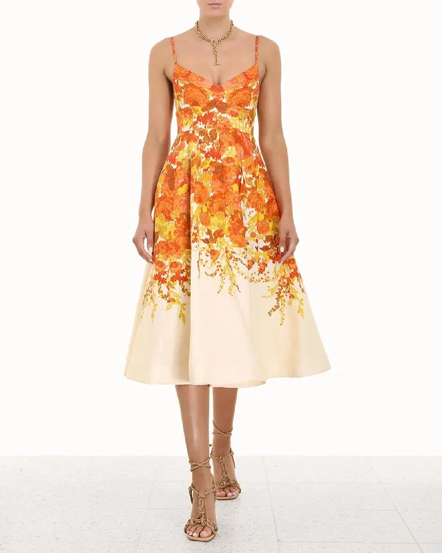 New Arrivals High Tide Picnic Dress In Citrus Ikat Floral Today Only