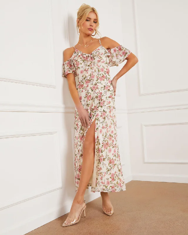 Chic Style Discounts Marissa Floral Midi Dress Casual Weekend Relaxed Style