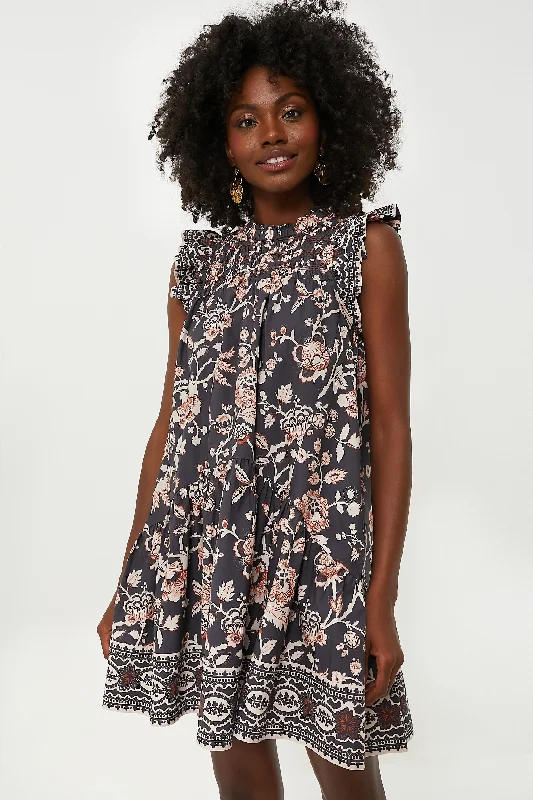 New Styles Just In Devon Print Viola Mini Dress Flowing Silhouette