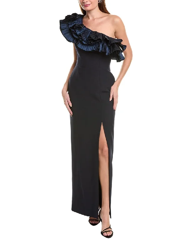 Ends Soon Rene Ruiz One-Shoulder Column Gown Feminine Elegant