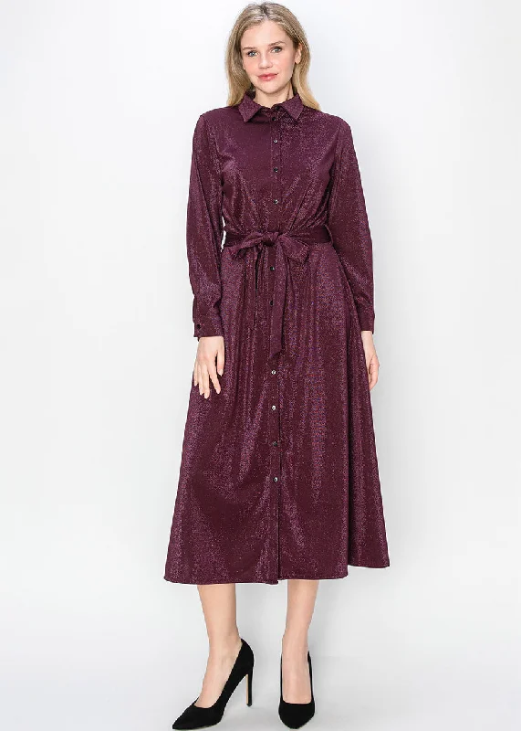 Browse Our Top Products Burgundy Glitter Midi Dress Vintage Elegance