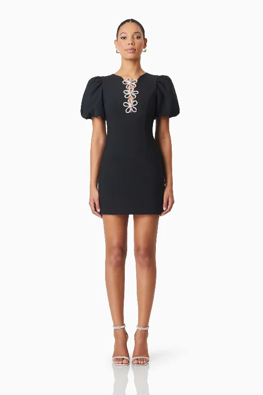 Fashion Forward Delia Diamante Mini Dress In Black Chic Allure