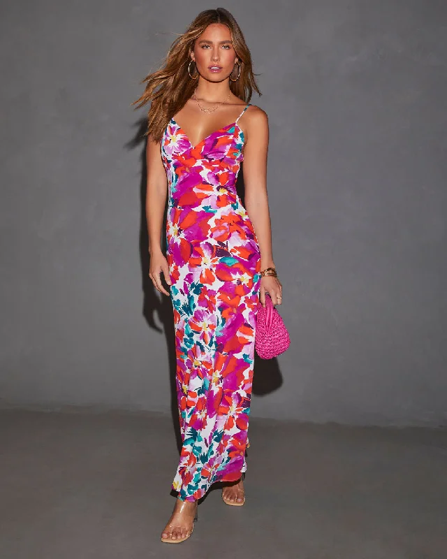 Limited-Time Offer Jazelle Floral Maxi Slip Dress Effortless Comfort