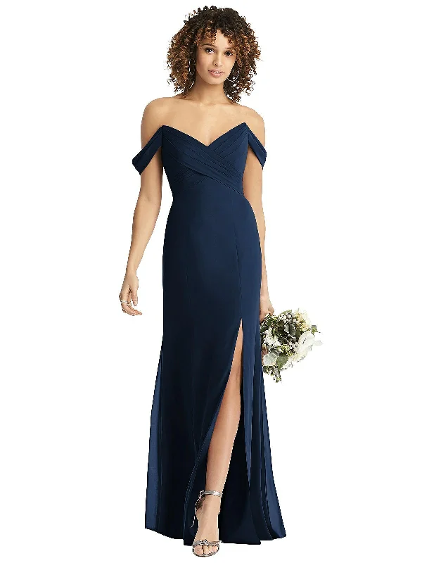 Fashion Sale Off-the-Shoulder Criss Cross Bodice Trumpet Gown Effortless Comfort