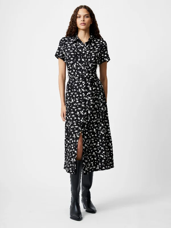 Hot Sale Printed Short Sleeve Shirt Dress Romantic Date - Night Ensemble