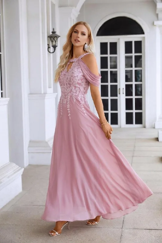 Vintage-Inspired Style Offers Ladies Chiffon Embroidery Flying Sleeves Mopping Long Bridesmaid Evening Dress Prom Wedding Party Evening Dress 28119 Vibrant Prints