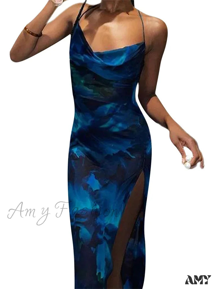 Inspired By You, Designed For You Amy Fashion - Women Summer Sling  Sexy Slim Sleeveless Backless Spaghetti Strap for Cocktail Party Beach Vestidos Dreamy Aesthetic