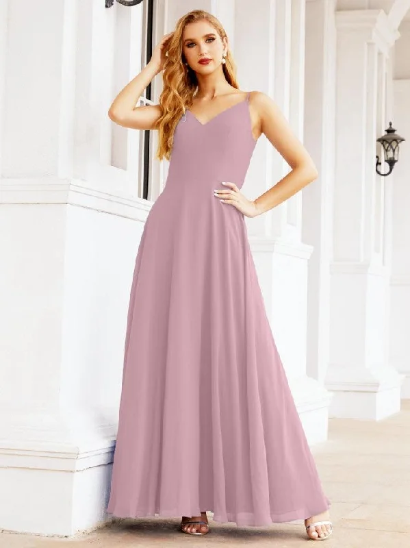 Stylish Deals Numbersea Spaghetti Strap Bridesmaid Dresses V Neck Butterfly Back Fromal Evening Party Prom Gown 28036 Contemporary Chic