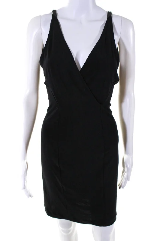 Flash Sale Now Cut25 by Yigal Azrouel Womens Sleeveless Body Con Dress Black Flowing Silhouette