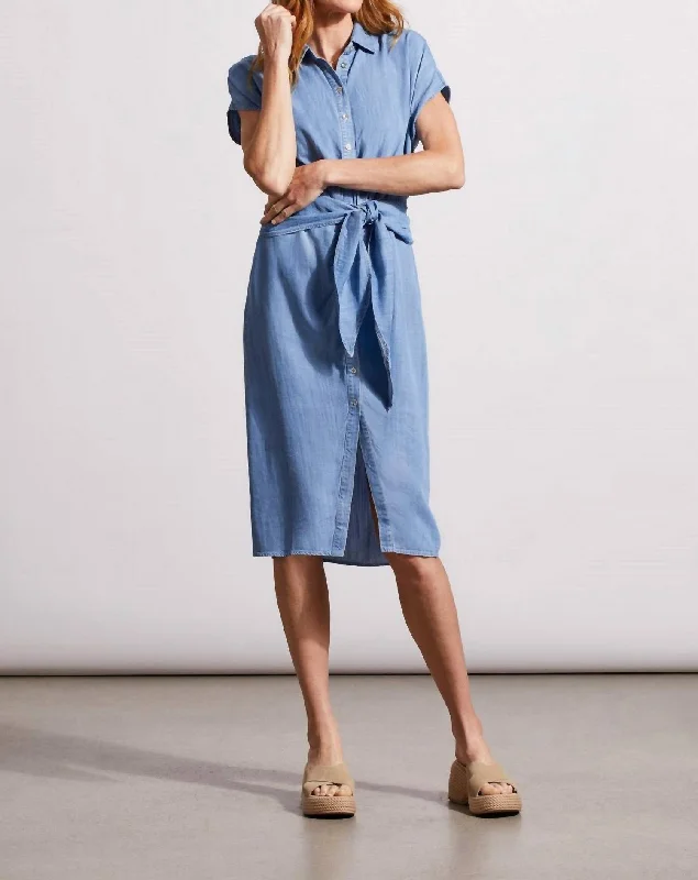 Flash Sale, Don'T Miss Denim Shirt Dress In Tide Blue Elevated Style