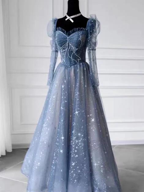 Summer Fashion Unique,Long sleeve prom dress,Frozen blue dress       cg22888 Tropical Island - Inspired Attire