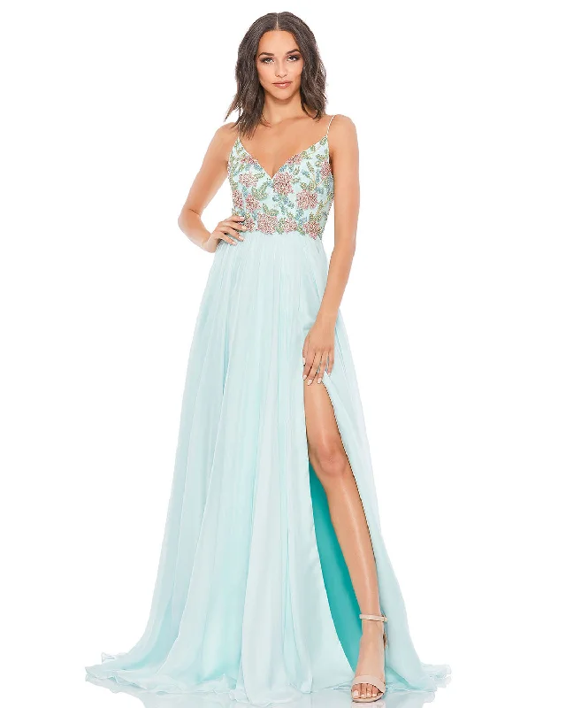 Must-Have Style Discounts Jewel Encrusted Thigh High Slit Gown Effortless Grace