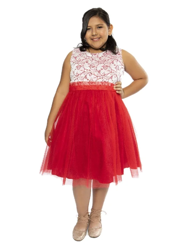 Bold Fashion Sales Big Girls Multi Color Lace Tulle Plus Size Junior Bridesmaid Dress 14.5-20.5 Limited - Edition Drops