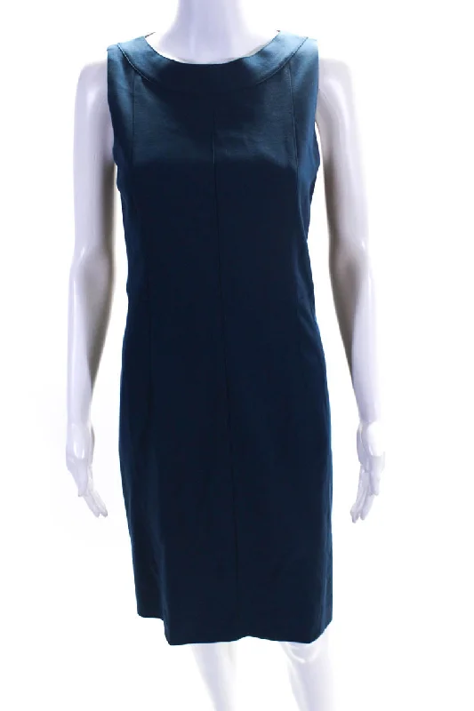 Fashionista Sale Akris Women's Sleeveless Midi Sheath Dress Blue Effortless Comfort