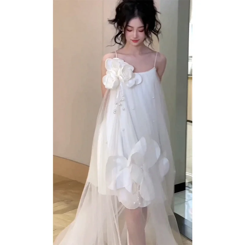 Hot Picks IKEARLAX  Dress High-End Affordable Luxury Niche Bridesmaid Dress Engagement High Sense Morning Gowns Princess Dress Adult Ceremony Birthday Gift Dress Feminine Flow