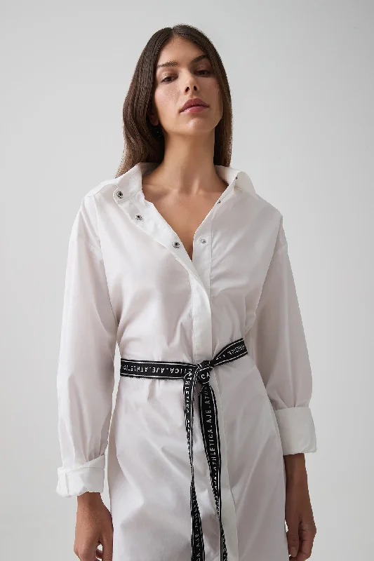 Clearance Event Belted Logo Shirt Dress 824 Sophisticated Cut