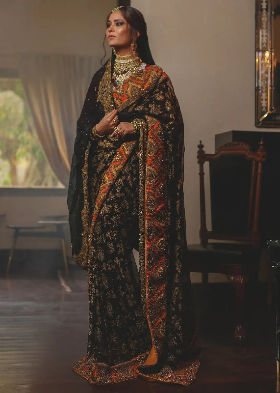 Timeless Elegance Redefined Designer bridal saree with multi work in black color # B3336 Y2K Nostalgic Fashion Look