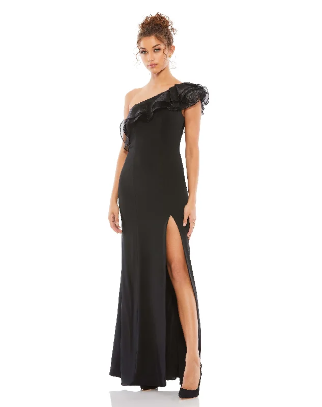 Minimalist Fashion Sale One Shoulder Ruffle Evening Gown Vintage Charm