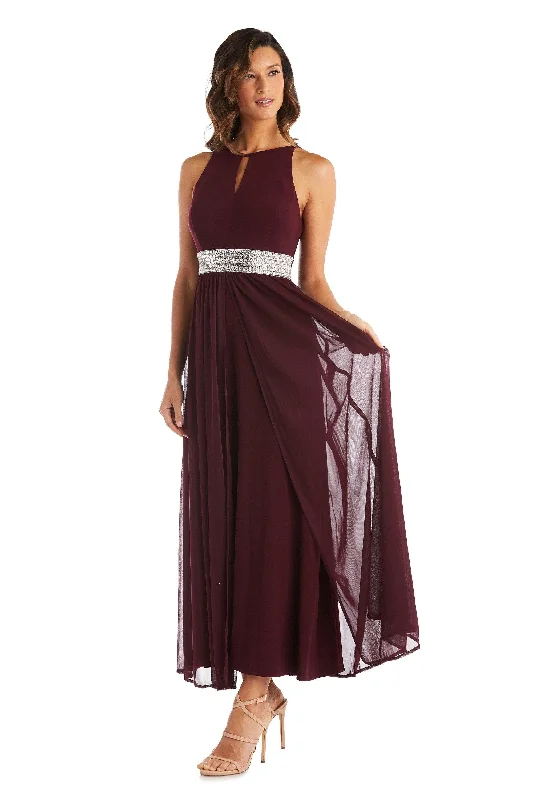 Bid Farewell To The Old Season R&M Richards 5405P Long Formal Petite Halter Dress Sale Feminine Grace