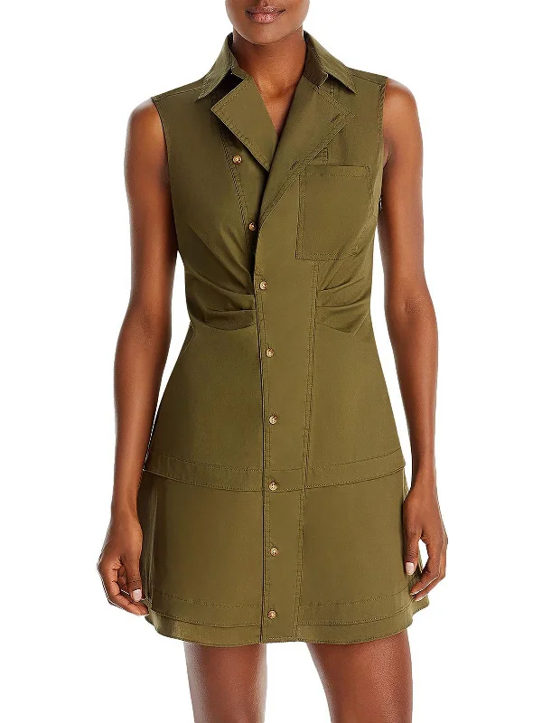 Hot Deals Satina Womens Poplin Sleeveless Shirtdress Limited - Stock