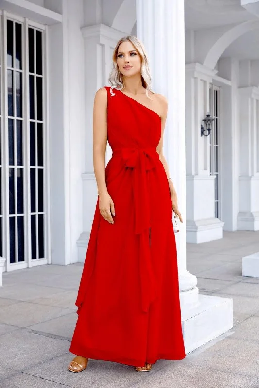 Modern Fashion Sale Ladies Chiffon One Shoulder Bridesmaid Evening Dress Wedding Party Evening Dress 28133 Effortless Style